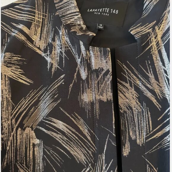 Lafayette 148 New York Black and Gold Brushstroke Blazer- Limited Edition - Picture 2 of 4